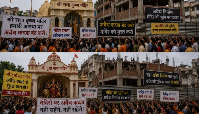 Hindu temple land targeted and illegally occupied by encroachers in Umaria, Madhya Pradesh
