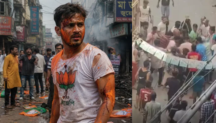 Hindu youth brutally attacked by Muslim mob in Muslim-dominated area of Kolkata for celebrating BJP's West Bengal election victory
