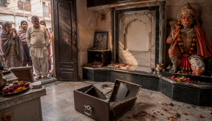 Hindu temple in Haryana desecrated and robbed at night as thieves steal sacred idol and vandalise idol murti
