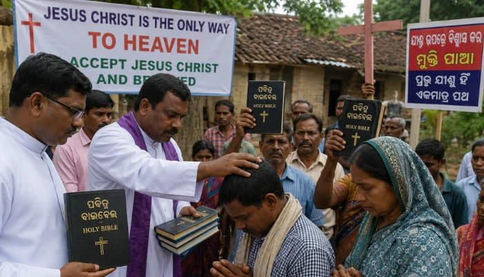 Hindus lured to convert to Christianity through inducements and brainwashing in Bhubaneshwar, Odisha