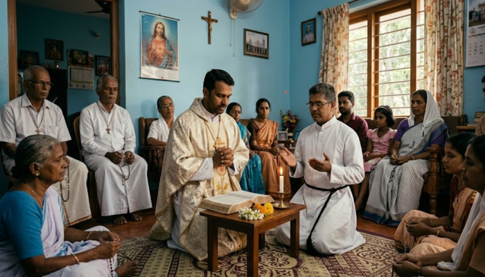 Hindu family manipulated with religious literature for conversion by Christian men; derogatory remarks made against Hindu deities