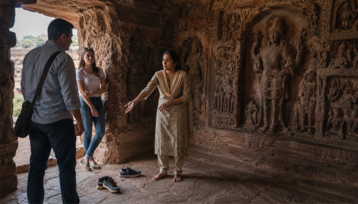 Hindu temple caves in Karnataka desecrated as Muslim woman wears footwear inside sacred complex