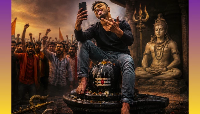 Sacred Hindu Shivling desecrated  and mocked by Muslim man in Nawada, Bihar