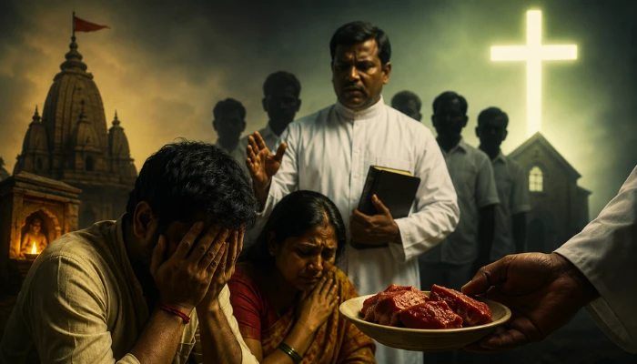 Hindu family targeted through faith healing claims by Christian Missionary organisation in Rajnandgaon, Chhattisgarh; victims pressured to convert and eat beef 