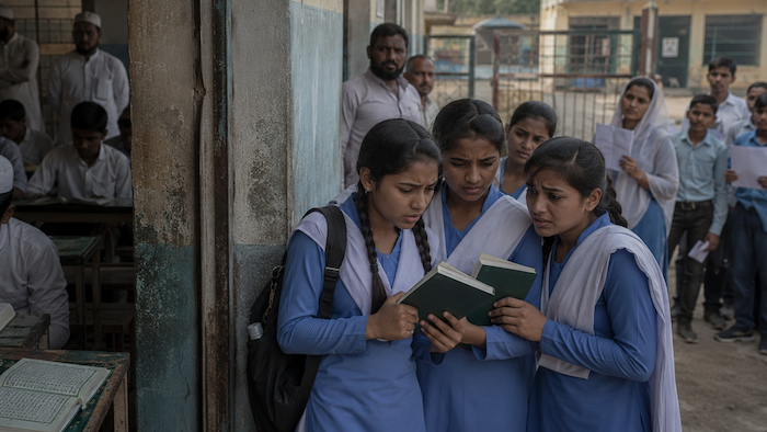 Minor Hindu female students pressured to recite Islamic prayers and study Urdu against will, harassed by Muslim men near college gate 