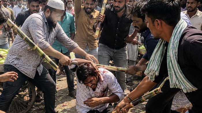 Hindu family attacked with rods and sticks for requesting Muslim neighbours not to beat drums outside their home during mourning, threatened with "Bangladesh-Pakistan style" violence