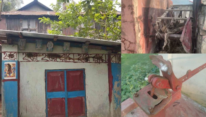 Hindu temple vandalised, sacred idol and images of Hindu dieties desecrated by miscreants in Habiganj, Bangladesh