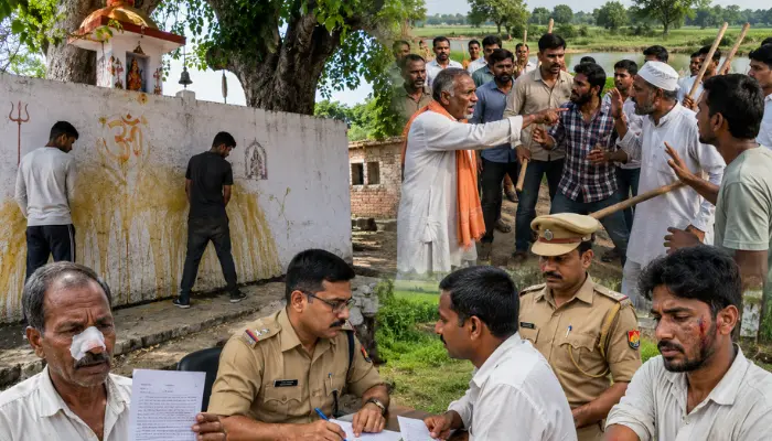 Attack on Hindu sentiments: Muslims urinate on sacred walls of a Hindu temple in Aligarh, Uttar Pradesh