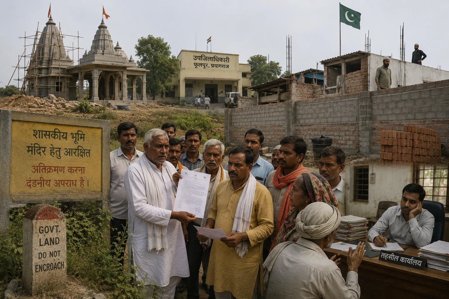 Hindu temple land illegally encroached in connivance with Muslim government official in Prayagraj, Uttar Pradesh
