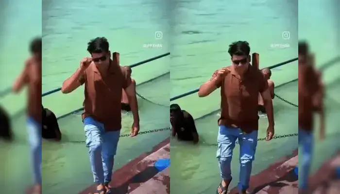 Hindu sentiments hurt after Muslim man filmed reel wearing slippers in the sacred River Ganga at Har Ki Pauri Ghat