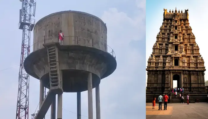 Hindu temple land encroached upon and illegally occupied for eight years; priest climbed water tank in protest