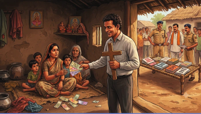 Hindu women tempted with cash and miracles for conversion to Christianity; books containing provocative messages like "make Hindus homeless" and "kill these evil people" recovered