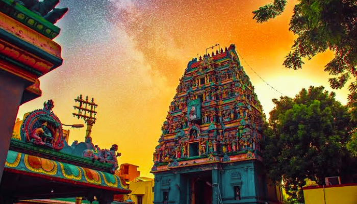 Hindu temple land illegally encroached upon by builders; construction halted upon complaint in Tamil Nadu