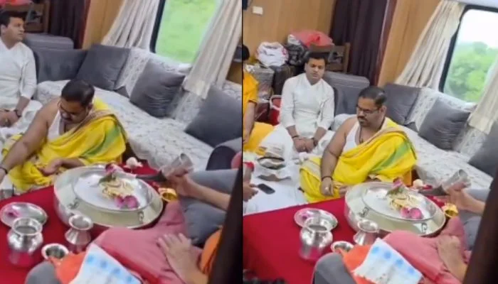 Hindu ritual inside private train coach became target of anti-Hindu fake news by Leftists and Muslims, who falsely compared it to namaz in public coaches
