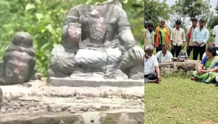 Sacred idol of revered Hindu deity vandalised by unidentified miscreants in Dharwad, Karnataka