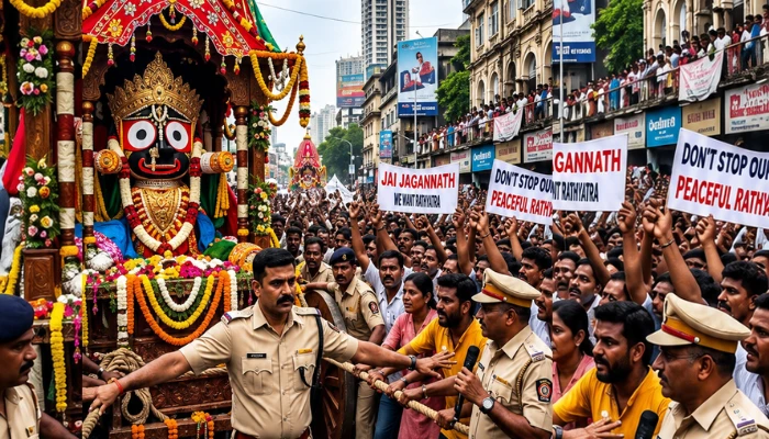 Hindu devotees left stranded as Mumbai police abruptly stopped Jagannath rath yatra midway despite prior permission, Maharashtra