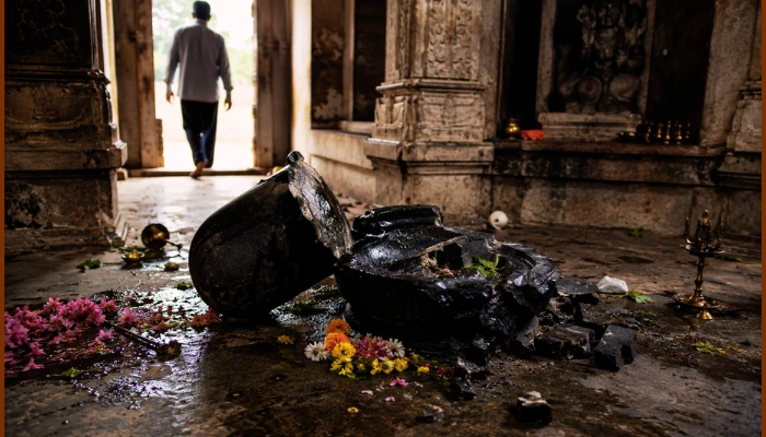 Hindu temple's sanctity defiled; Muslim man spat, urinated, kicked and broke the Shivalinga in Hamirpur, Uttar Pradesh