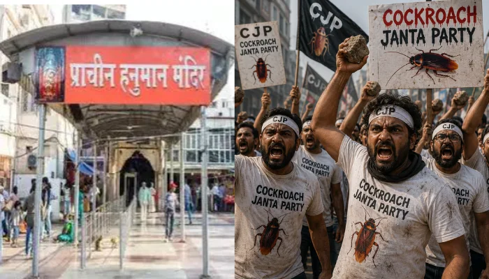 Hindu temple selectively targeted by mob of Cockroach Janata Party protesters; stone-pelted sacred shrine, tried to enter with shoes, abused temple authorities for objecting