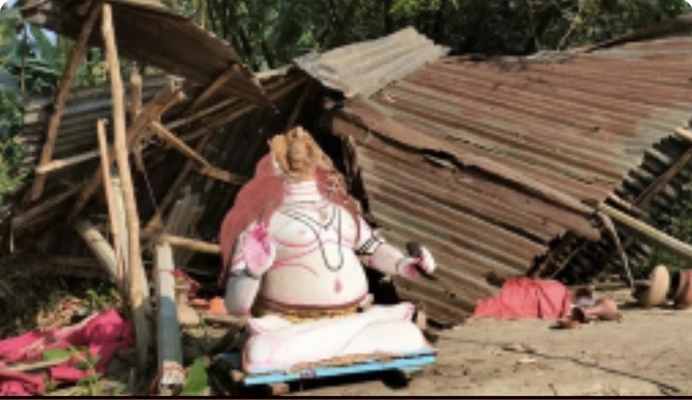 Hindu temple vandalised, idol desecrated and assets looted by Muslim mob amidst rising attacks on Hindu minorities in Bangladesh