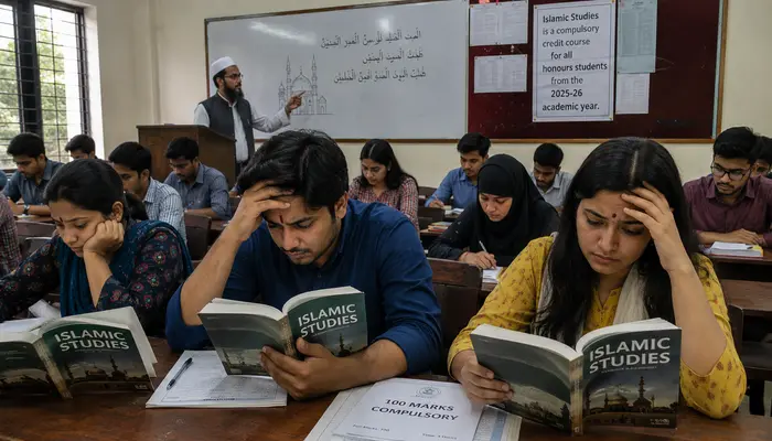 Hindu students compelled to study Islamic studies at a public university in Kushtia amidst rising attacks on Hindu minorities in Bangladesh