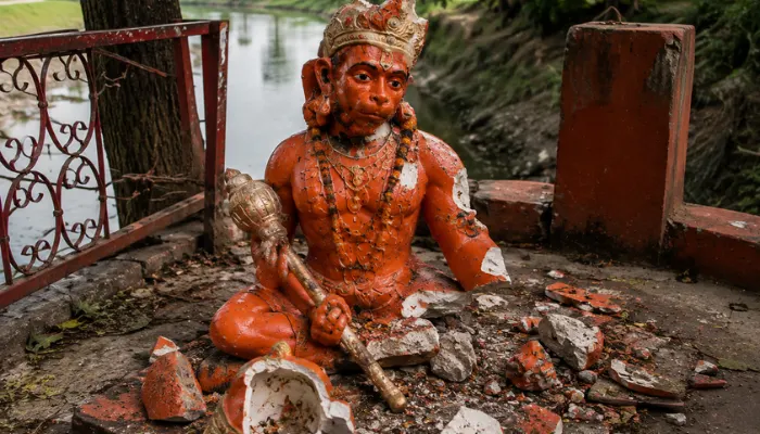 Hindu sentiments outraged after sacred Lord Hanuman idol desecrated in Azamgarh, Uttar Pradesh