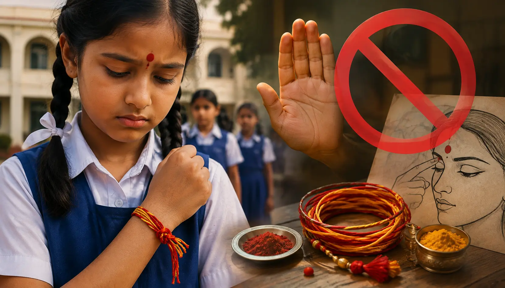 Hindu students barred from wearing tilak, bindi, and kalava by Christian School in Poonch, Jammu and Kashmir