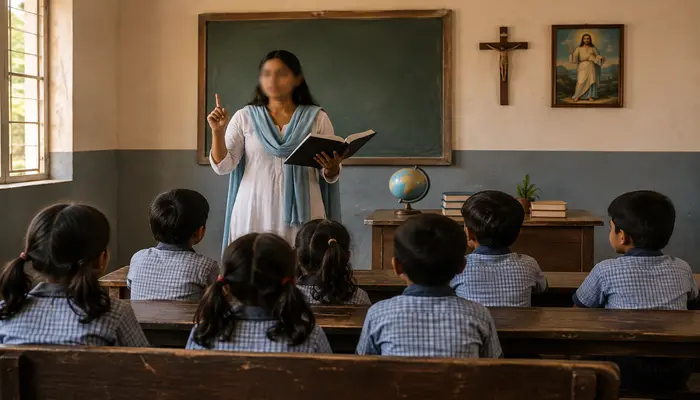 Hindu minor children influenced by Christian religious teachings at primary school in Madanapalle