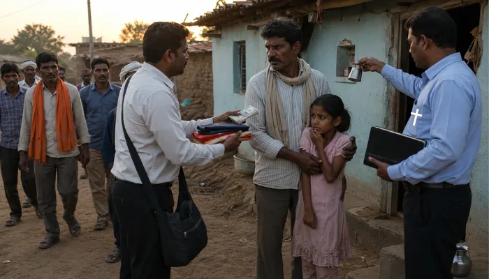 Hindu man and his daughter targeted for Christian conversion through inducements; Hindu beliefs denigrated in Jhabua, Madhya Pradesh