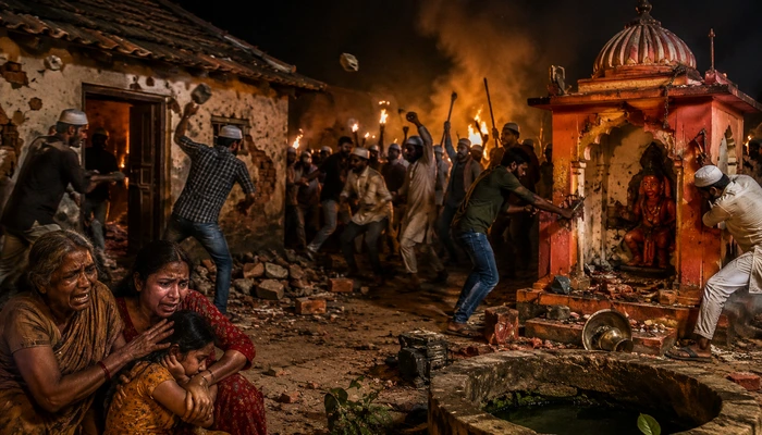 Hindu family and Hanuman temple targeted by Muslim Mob in retaliation for objecting to derogatory remarks on Hindu deities