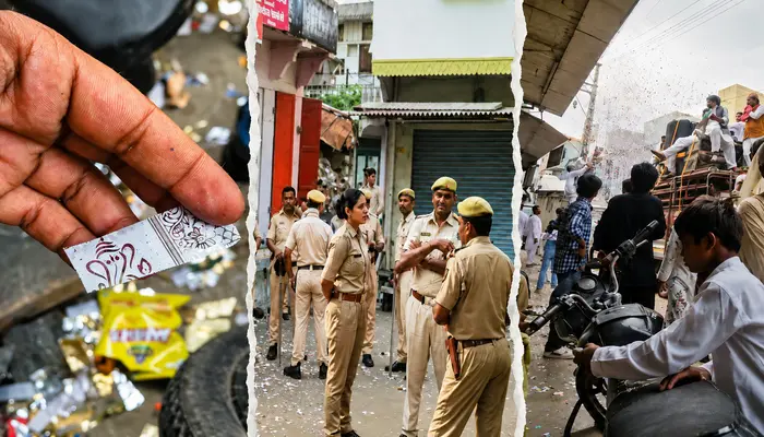Hindu symbols desecrated; Muslims fly and trample images of Hindu deities during Eid procession in Chittorgarh