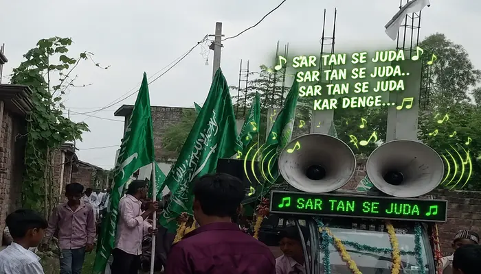 Hindu community targeted with ‘Sar Tan Se Juda’ slogans during Islamic religious procession in Gonda, Uttar Pradesh