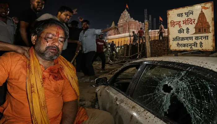 Hindu priest brutally assaulted for opposing illegal encroachment of Hindu temple in Ayodhya, Uttar Pradesh 