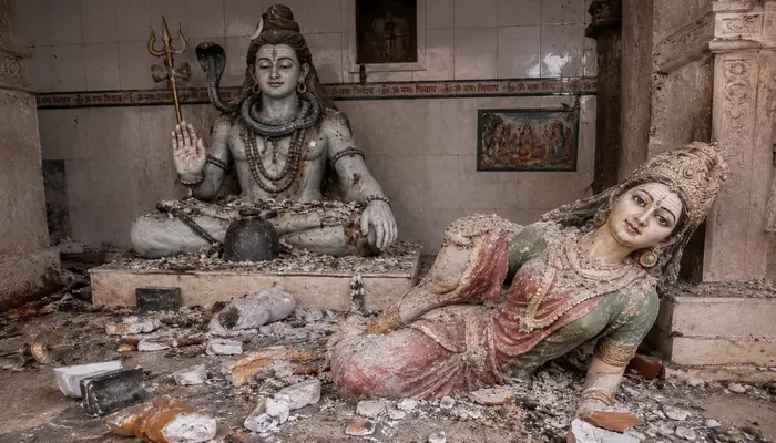 Idols of Hindu deities deliberately desecrated during theft at Hindu temple in Delhi