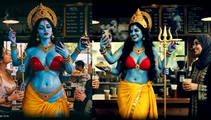 Hindu faith denigrated: Maa Kali depicted in inappropriate clothes holding a cigarette in her hand in AI generated video