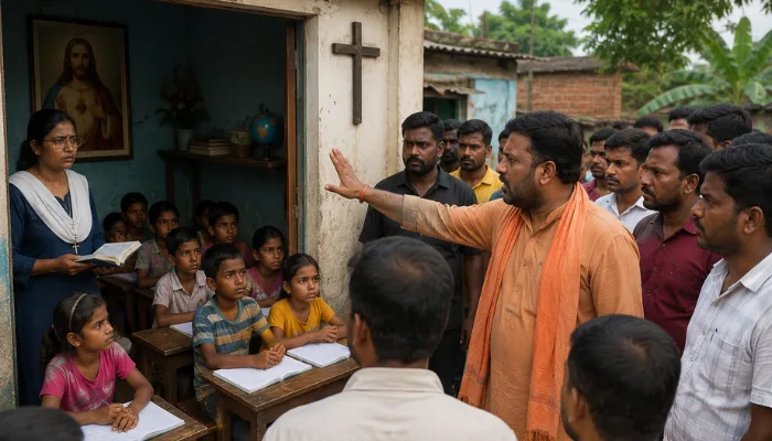 Minor Hindu children targeted for Christian conversion through inducements and indoctrination at coaching centre in Hasnabad, West Bengal