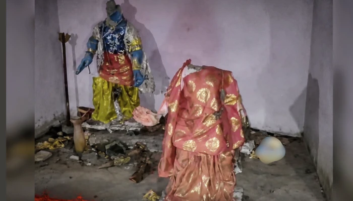 Hindu temple vandalised, consecrated idols beheaded by unknown miscreants in South 24 Parganas, West Bengal