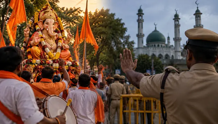 Ganesh Chaturthi celebrations curtailed by police in Mysore; Hindus warned against taking processions near mosques, bursting crackers or raising Hindu slogans