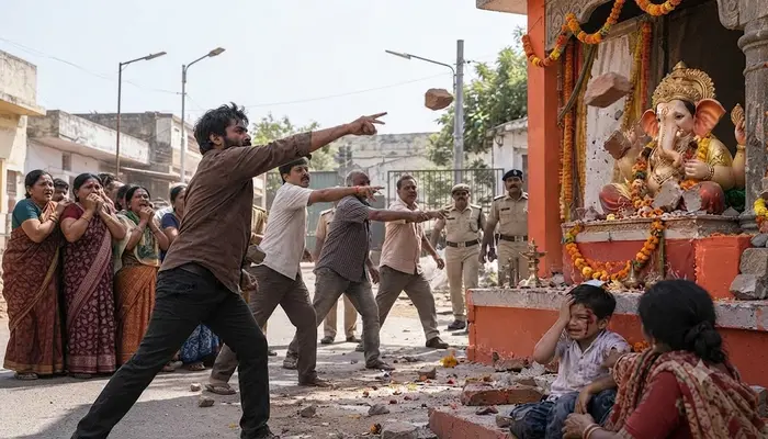 Hindu temple attacked and stone-pelted during Ganesh festival in Kanpur; devotees assaulted for opposing