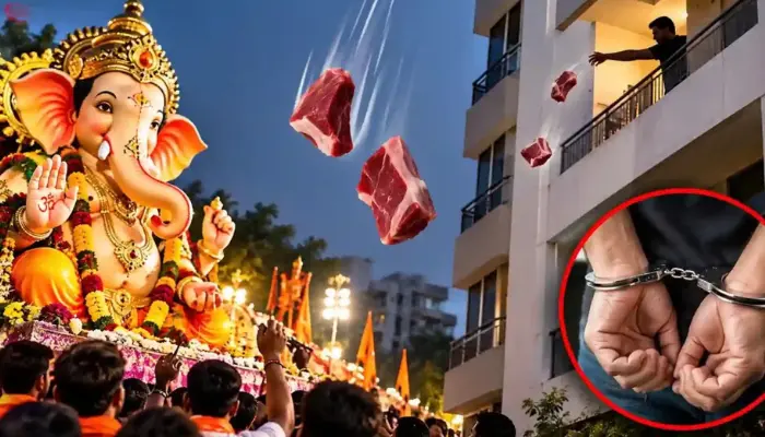 Ganesh idol immersion procession in Hyderabad defiled as Muslim residents throw meat; police say it resembled beef