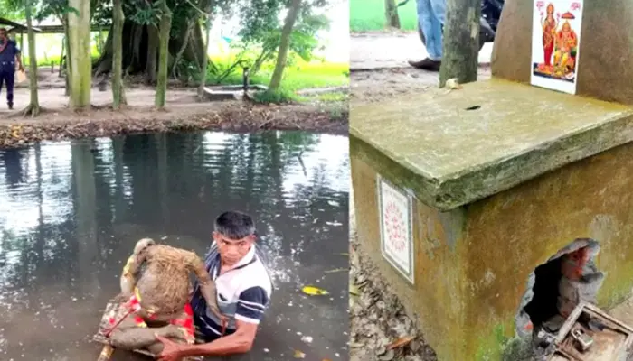 Hindu Kali temple vandalised, its consecrated idols desecrated and displaced in Bogra, Bangladesh