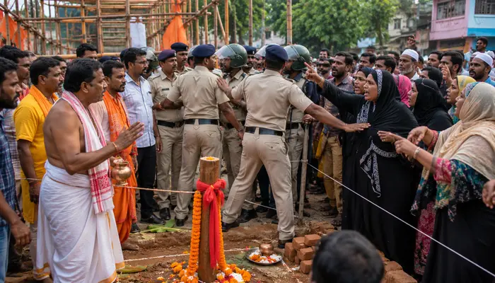 Hindu residents obstructed and threatened by Muslims during Khuti Puja ceremony in Purba Medinipur, West Bengal