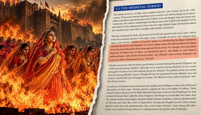 Hindu Rajput women's collective self-sacrifice Jauhar labelled "evil practice", Muslim women eulogised for not practising “Sati” in NIOS textbook