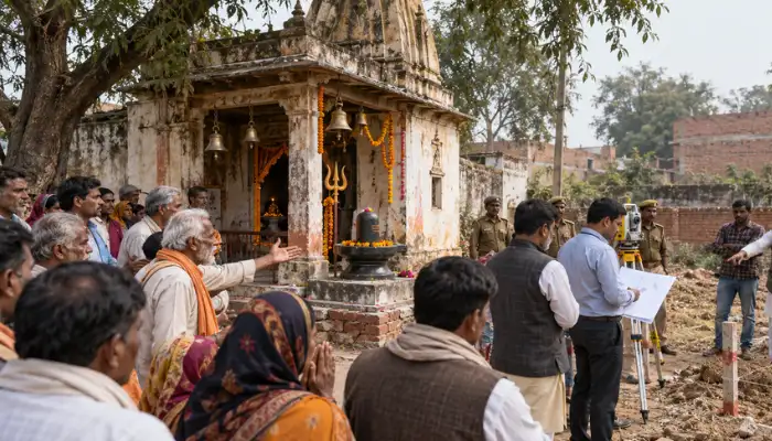 Hindu Shiva temple land encroached upon in Majhawali, Sambhal; villagers seek removal of illegal occupation in Sambhal, Uttar Pradesh