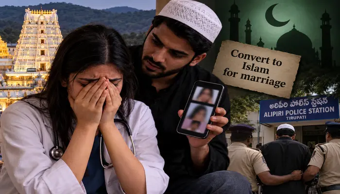 Hindu girl pressured to convert to Islam as condition for marriage by Muslim man; blackmailed with intimate pictures after refusing