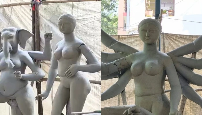 Goddess Durga idol vandalised just days before Navratri in Hooghly, West Bengal; Goddess Lakshmi and Lord Ganesha idols also desecrated 