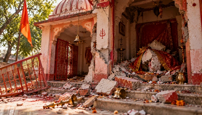 Hindu temple vandalised in Maihar, Madhya Pradesh; its idol desecrated by unidentified miscreants