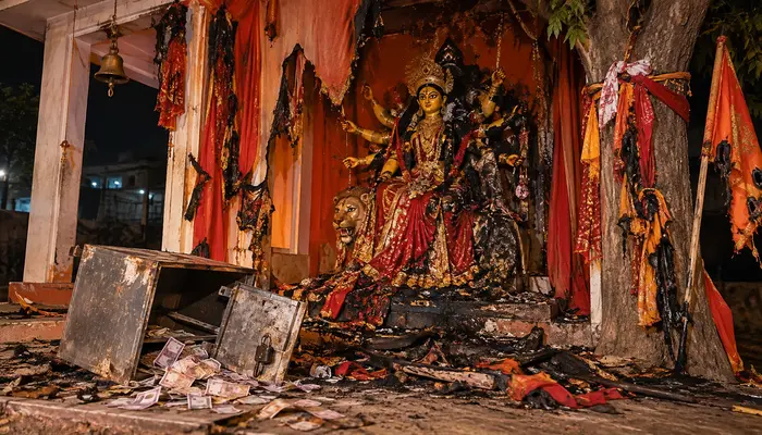 Hindu temple vandalised and religious items set ablaze mere days ahead of Durga Puja in Gopalganj, Bihar