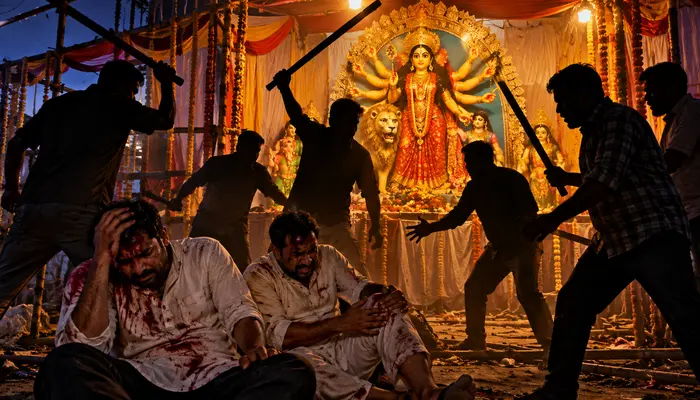 Durga Puja pandal vandalised, Hindu devotees attacked and abused over Goddess Durga idol installation during Navratri