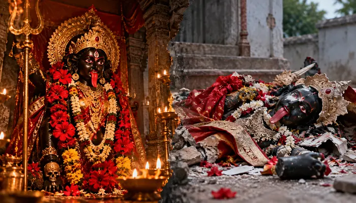 Revered Hindu deity targeted; ancient idol of Goddess Kali desecrated amid Navratri in Prayagraj, Uttar Pradesh