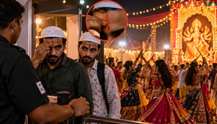 Hindu religious event defiled; Muslim men enter Garba pandal wearing tilak to conceal their religious identity